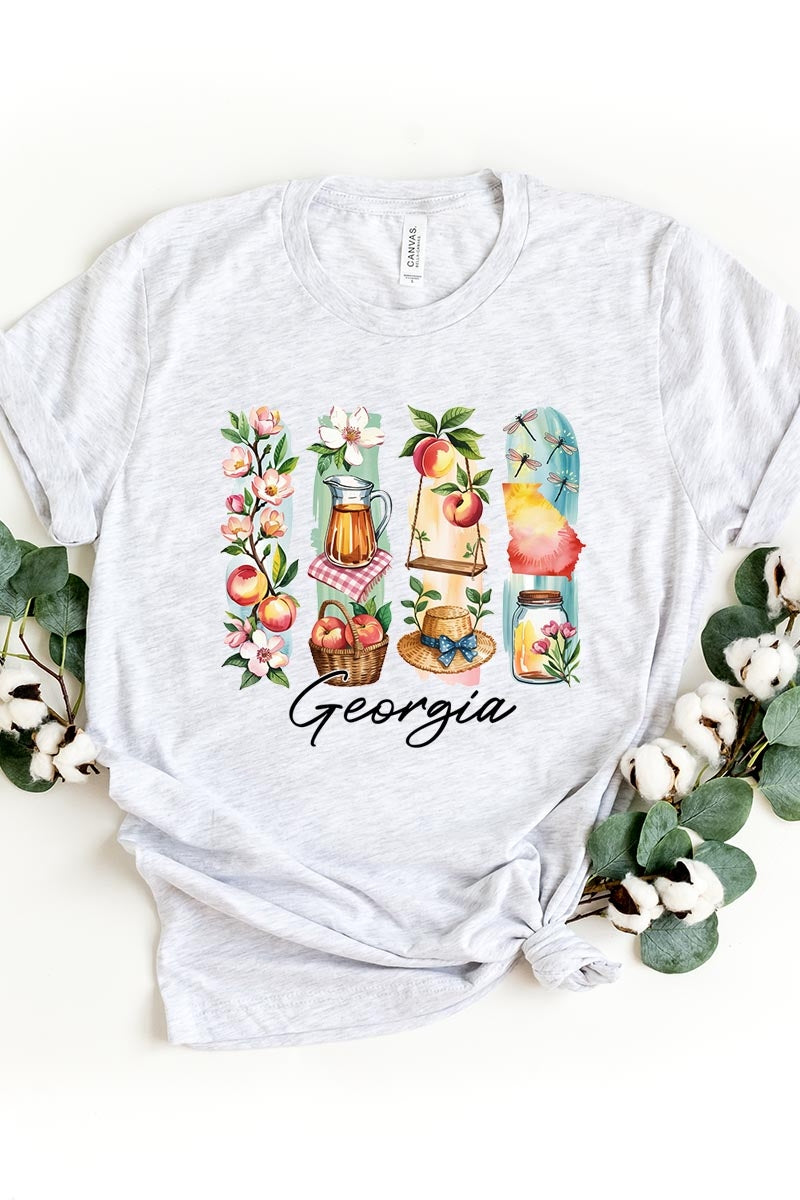 US3001P-E3061GA Georgia State Brushstroke Graphic Plus Tee $16
