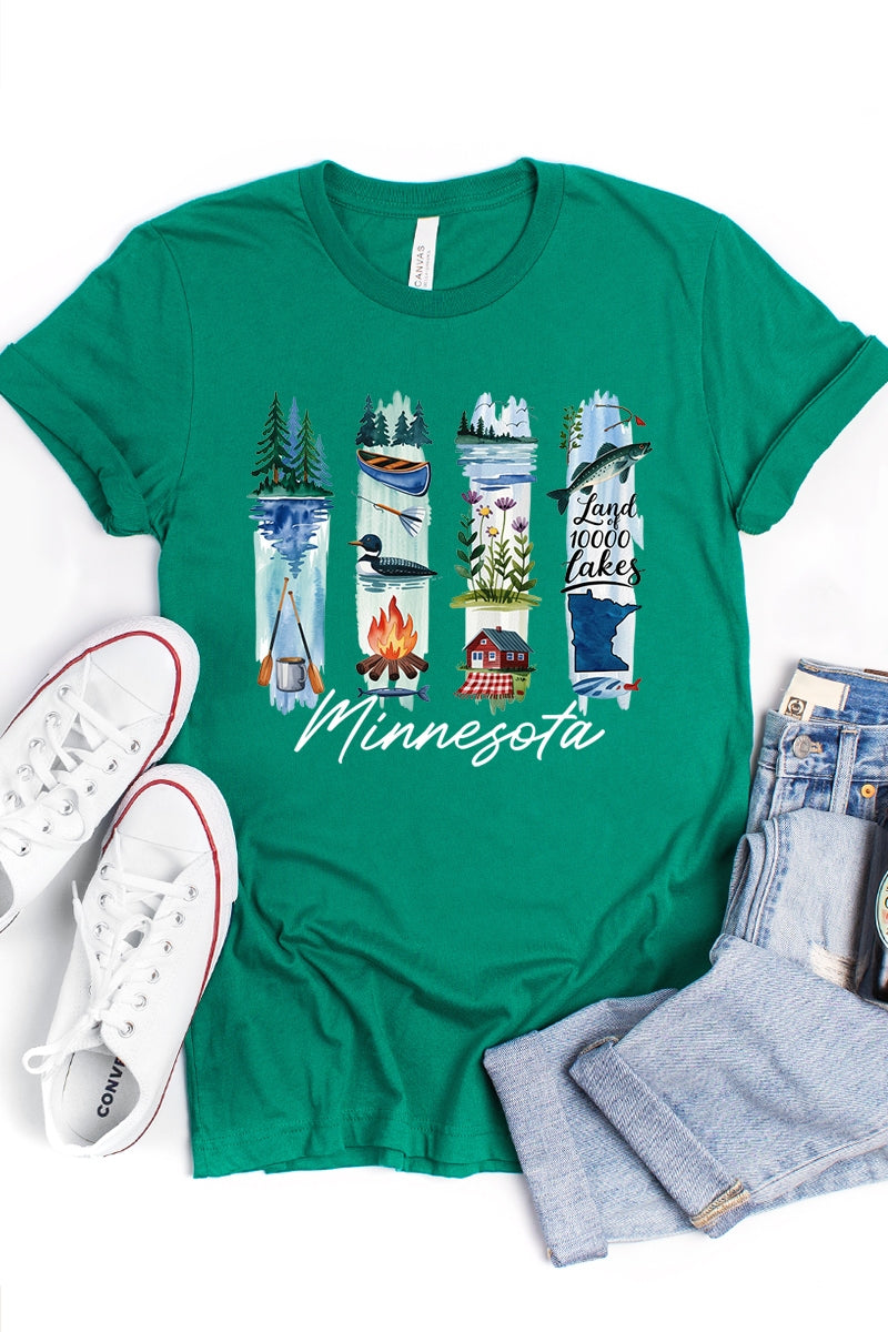 US3001-E3061MN Minnesota State Brushstroke Graphic Tee $12.5