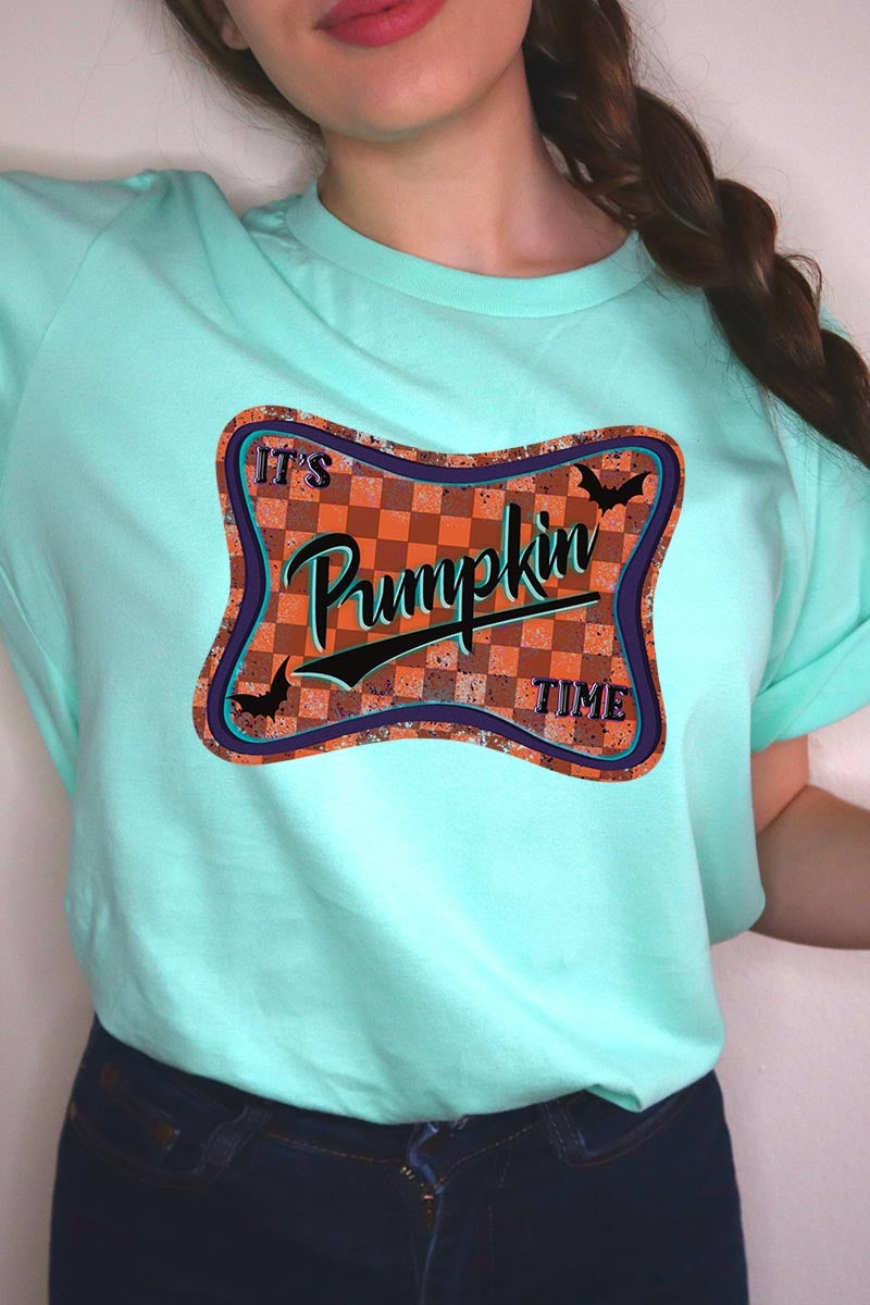 US3001P-E3144 Itu2019s pumpkin time Graphic Plus Tee $16