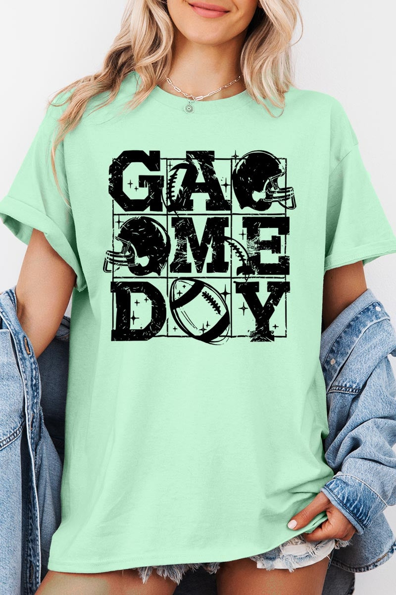 5000P-E3073 Distressed Game Day Graphic Plus Heavy Cotton Tee $12.75