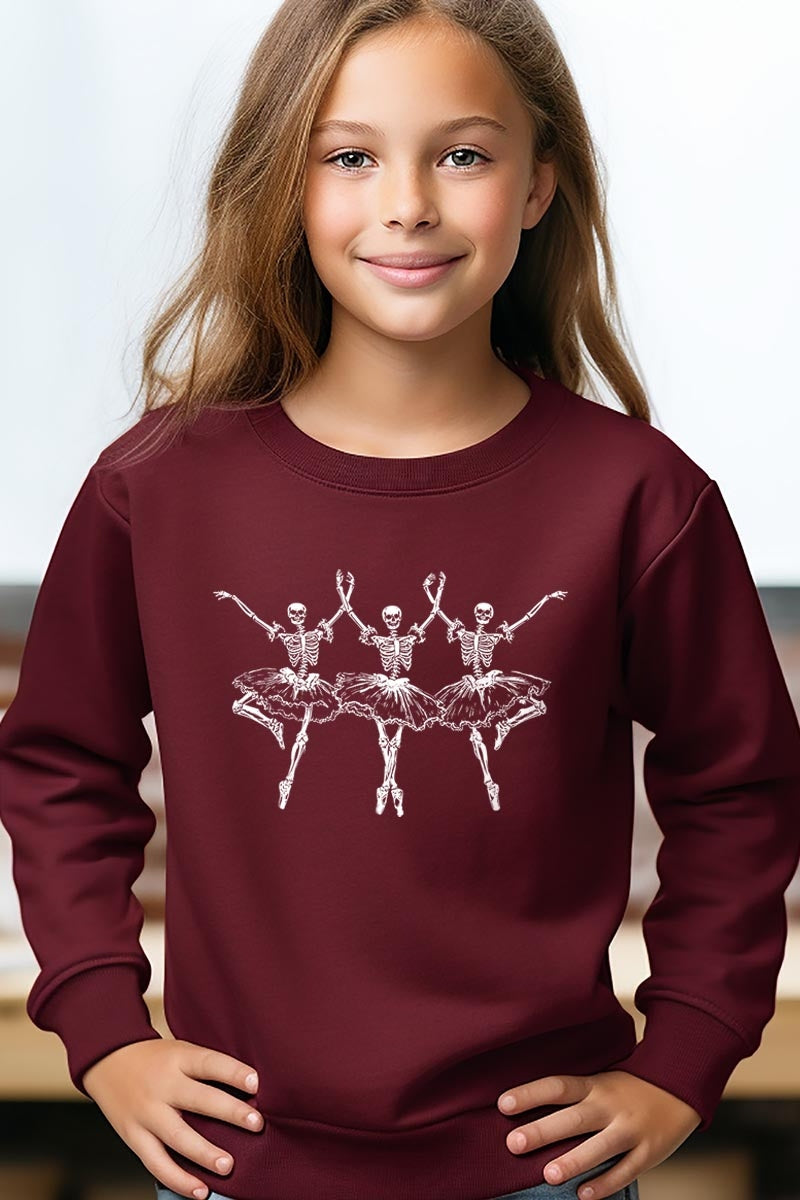 UL180B-E3156Z Halloween Ballerina Kids Graphic Sweatshirt $20