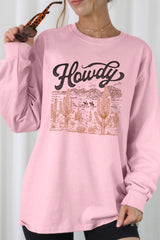 UL240-E3095 Howdy Desert Western Graphic Long Sleeve Tee $13.75