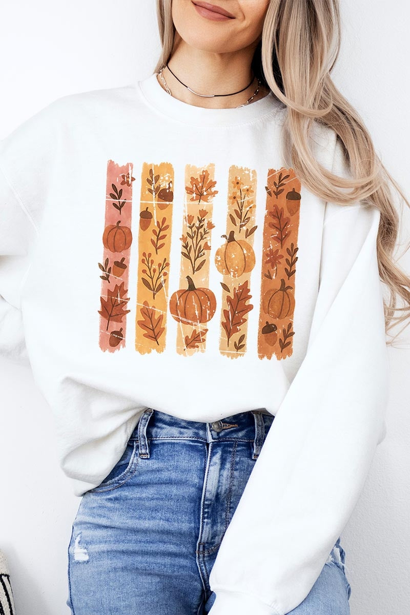 UL180-E3110 Brushstroke Boho Fall Graphic Sweatshirt $20