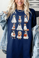 5000P-E3106 Halloween Ghost Dog Graphic Plus Heavy Cotton Tee $12.75