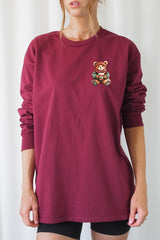 UL240-E3175 Christmas bear Graphic Long Sleeve Tee $13.75