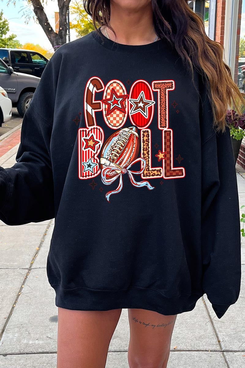 UL180-E3053 Brushstroke Football Graphic Sweatshirt $20