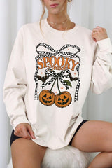 UL240P-E3085 Pumpkin Cherries Graphic Plus Long Sleeve Tee $17