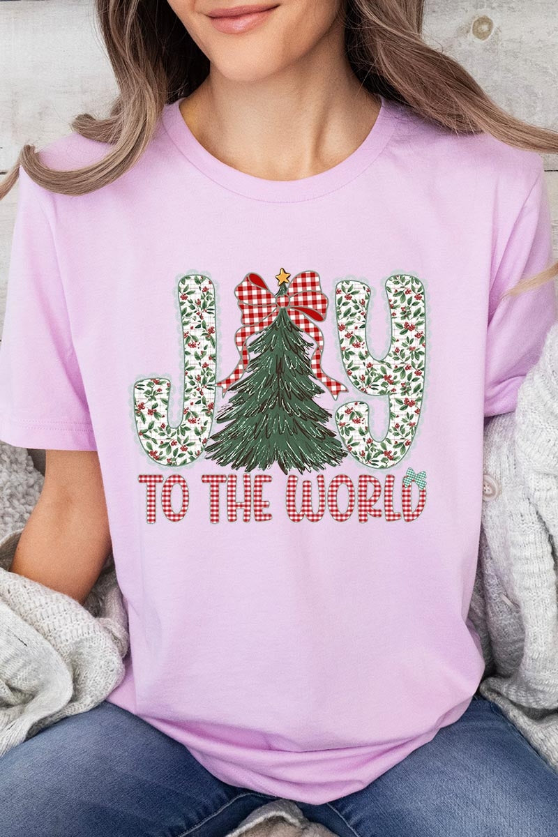 US3001P-E3213 Joy to the World Graphic Plus Tee $16