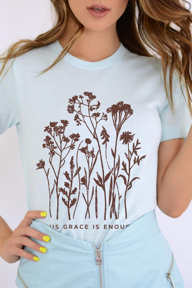 US3001-E3146 Christian Wildflower Graphic Tee $12.5