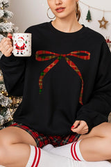 UL180-E3211 Red Bow Christmas Graphic Sweatshirt $20