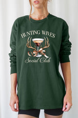 UL240P-E3191 Hunting Wives Social Club Graphic Plus Long Sleeve Tee $17