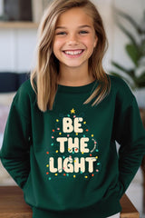 UL180B-E3202Z Be the Light Christmas Kids Graphic Sweatshirt $20