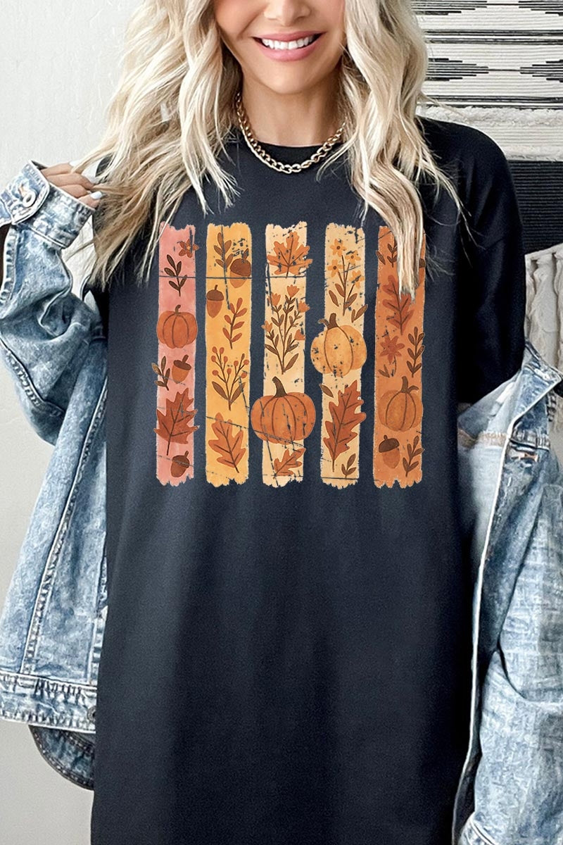 5000-E3110 Brushstroke Boho Fall Graphic Heavy Cotton Tee $9