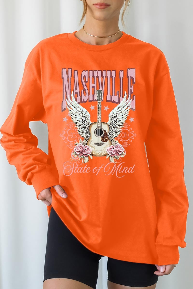 UL240P-E3157 Nashville Rose Graphic Plus Long Sleeve Tee $17