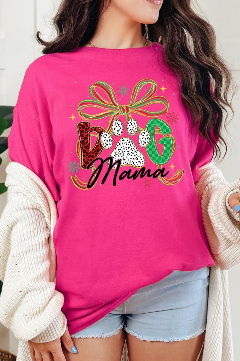 5000P-E3194 Dog Mama Christmas Paw Graphic Plus Heavy Cotton Tee $12.75