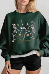 UL180-E3123 Halloween Skeleton Graphic Sweatshirt $20