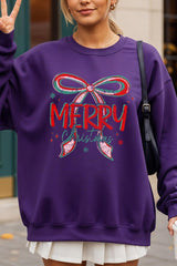 UL180P-E3197 Merry Christmas Bow Graphic Plus Sweatshirt $25