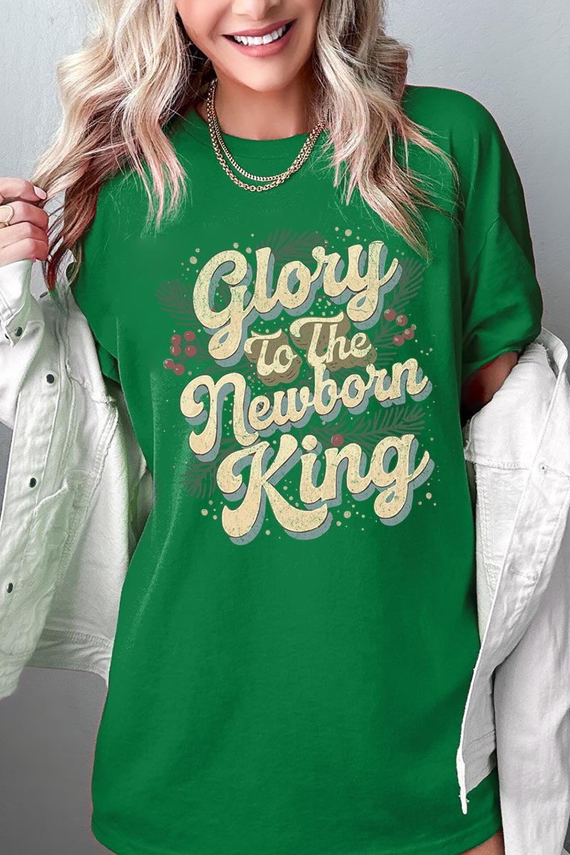 5000-E3220 Glory to the Newborn King Graphic Heavy Cotton Tee $9