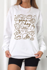 UL240P-E3081 Football Doodles Graphic Plus Long Sleeve Tee $17