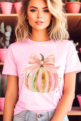 US3001P-E3083 Brushstroke Pumpkin Graphic Plus Tee $16