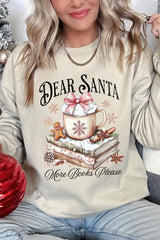 UL180P-E3205 Dear Santa Books Graphic Plus Sweatshirt $25