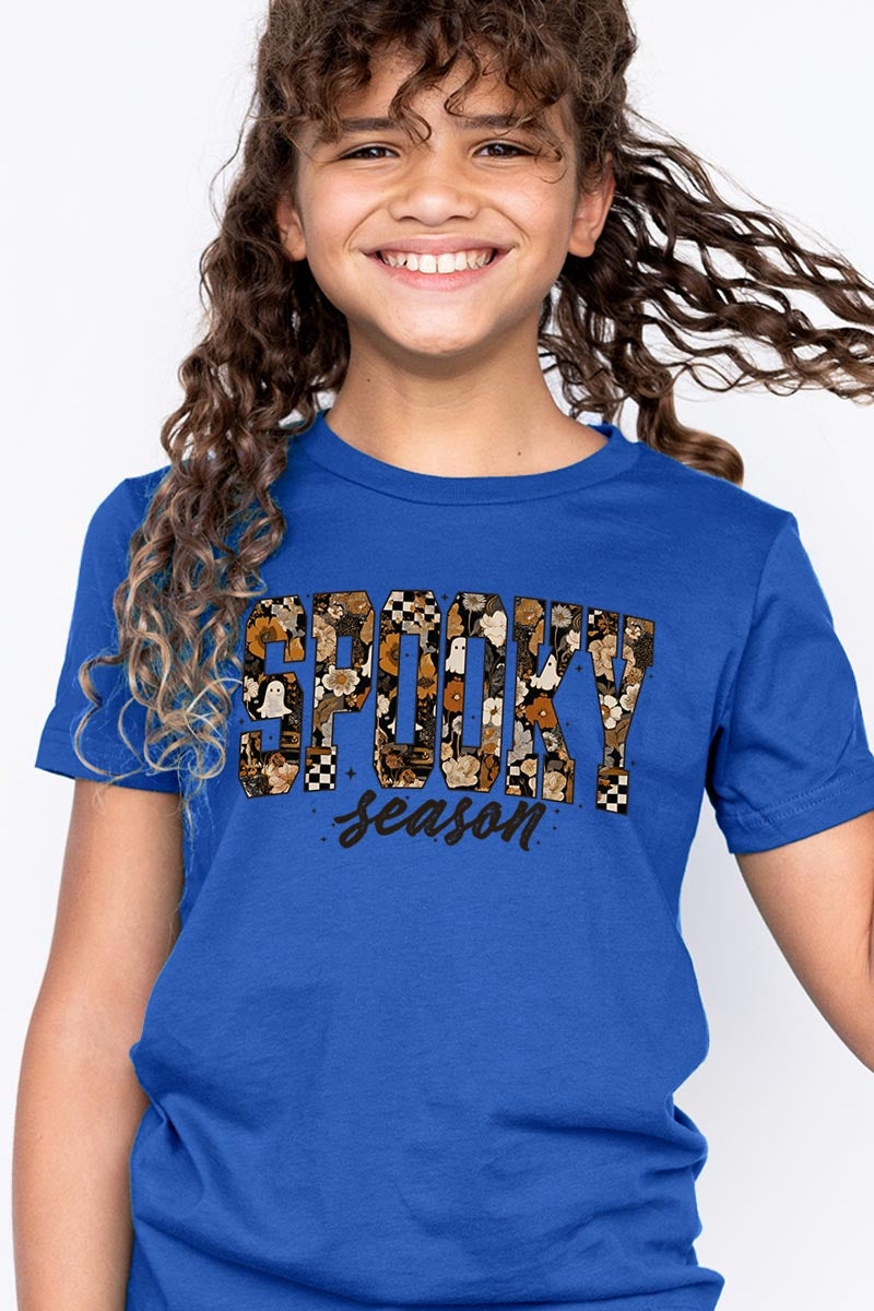 US3001Y-E3105Z Spooky Season Halloween Kids Graphic Tee $11