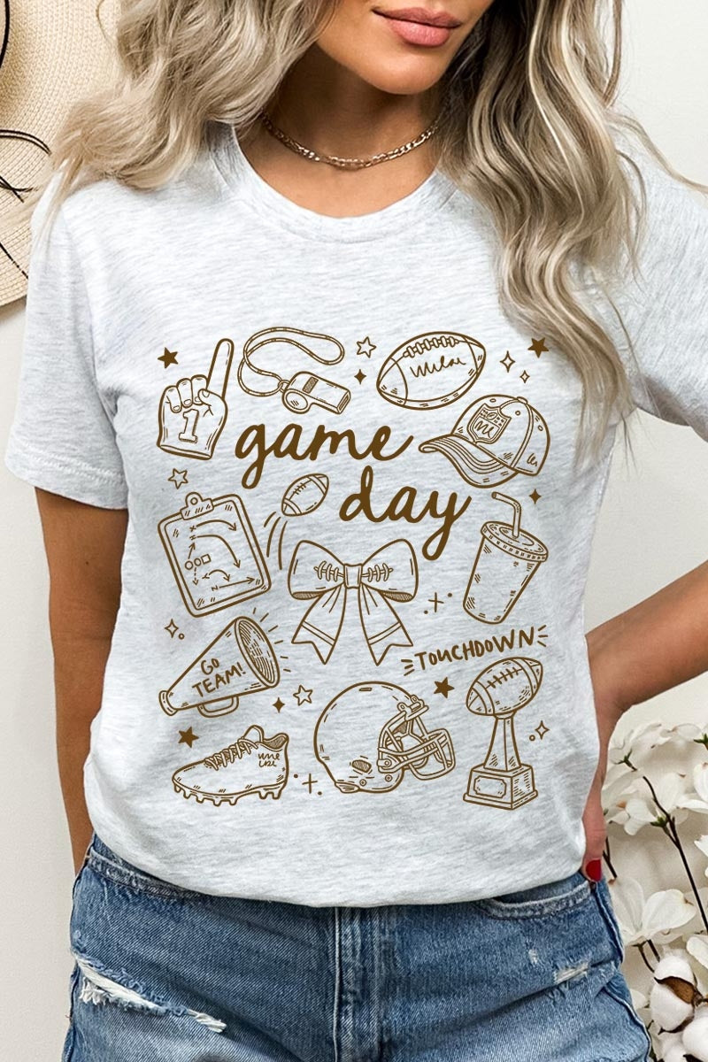 US3001-E3081 Football Doodles Graphic Tee $12.5
