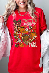 5000P-E3134 Fall Football Collage Plus Heavy Cotton Tee $12.75