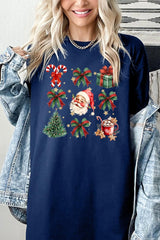 5000-E3217 Santa Gifts & Bows Christmas Graphic Heavy Cotton Tee $9