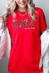 5000P-E3203 Grinch Dance Funny Christmas Graphic Plus Heavy Cotton Tee $12.75