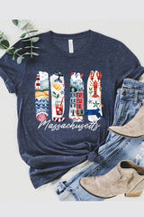 US3001P-E3061MA Massachusetts State Brushstroke Graphic Plus Tee $16