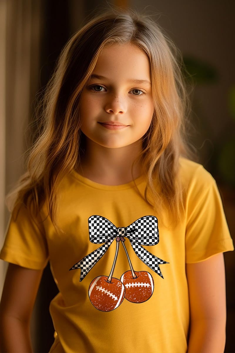 US3001Y-E3055Z Football Cherries Kids Graphic Tee $11