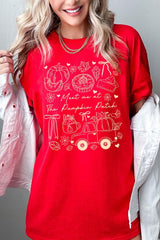 5000P-E3163 Pumpkin Patch Doodle Graphic Plus Heavy Cotton Tee $12.75