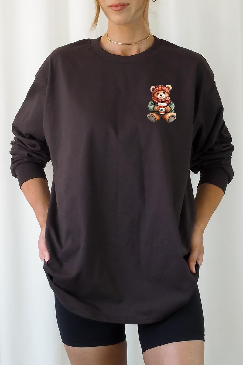 UL240-E3175 Christmas bear Graphic Long Sleeve Tee $13.75