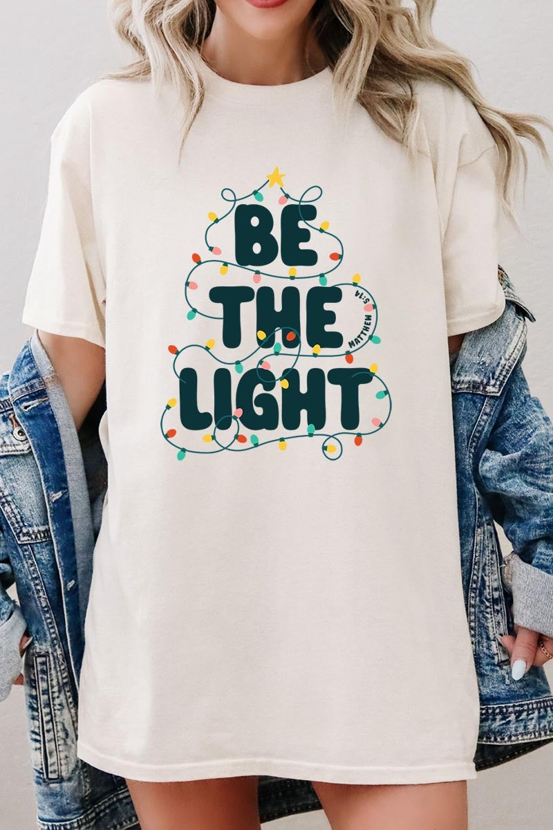 5000P-E3202 Be the Light Christmas Graphic Plus Heavy Cotton Tee $12.75