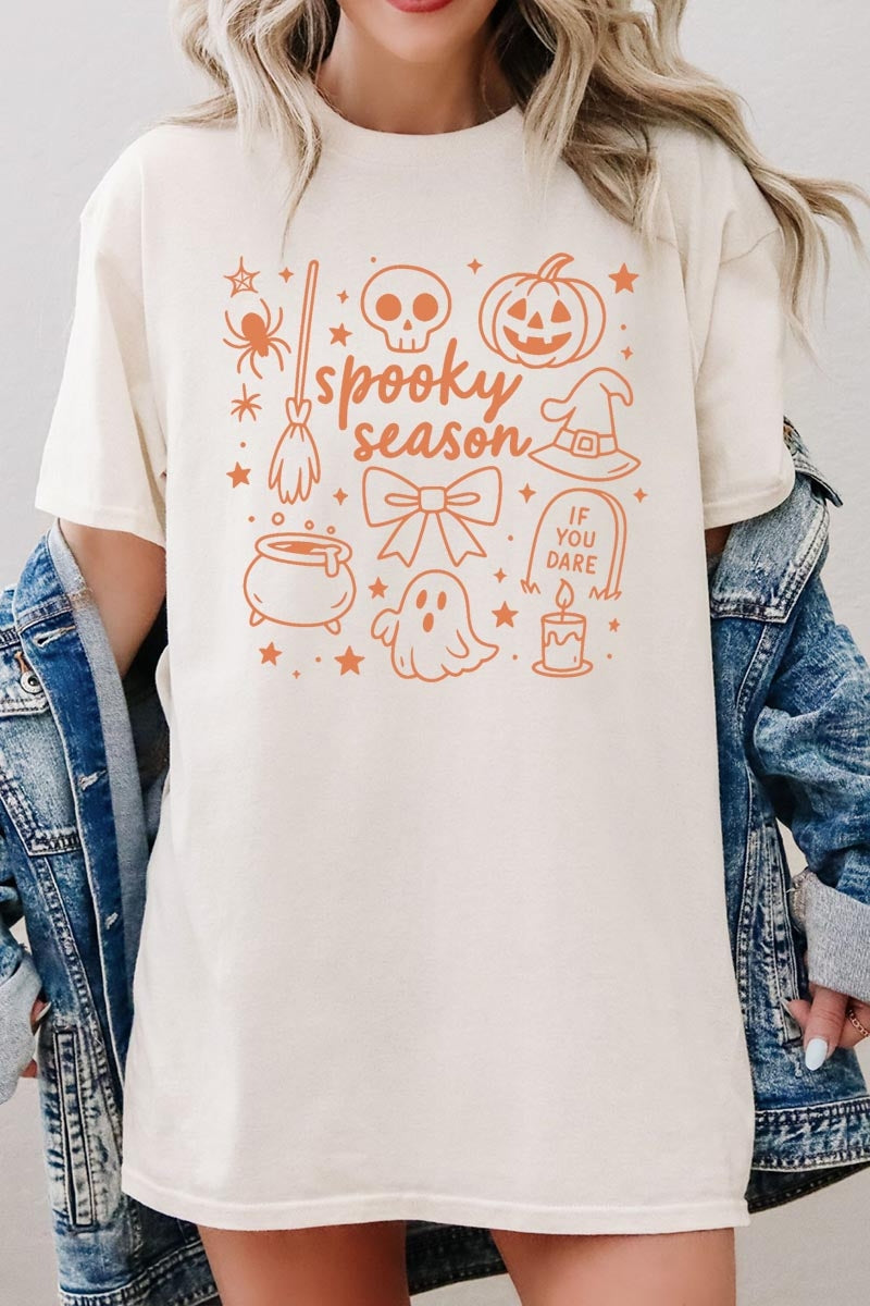 5000P-E3141 Halloween Doodle Graphic Plus Heavy Cotton Tee $12.75