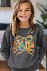 UL180B-E3121Z Fall Brushstroke Bow Kids Graphic Sweatshirt $20