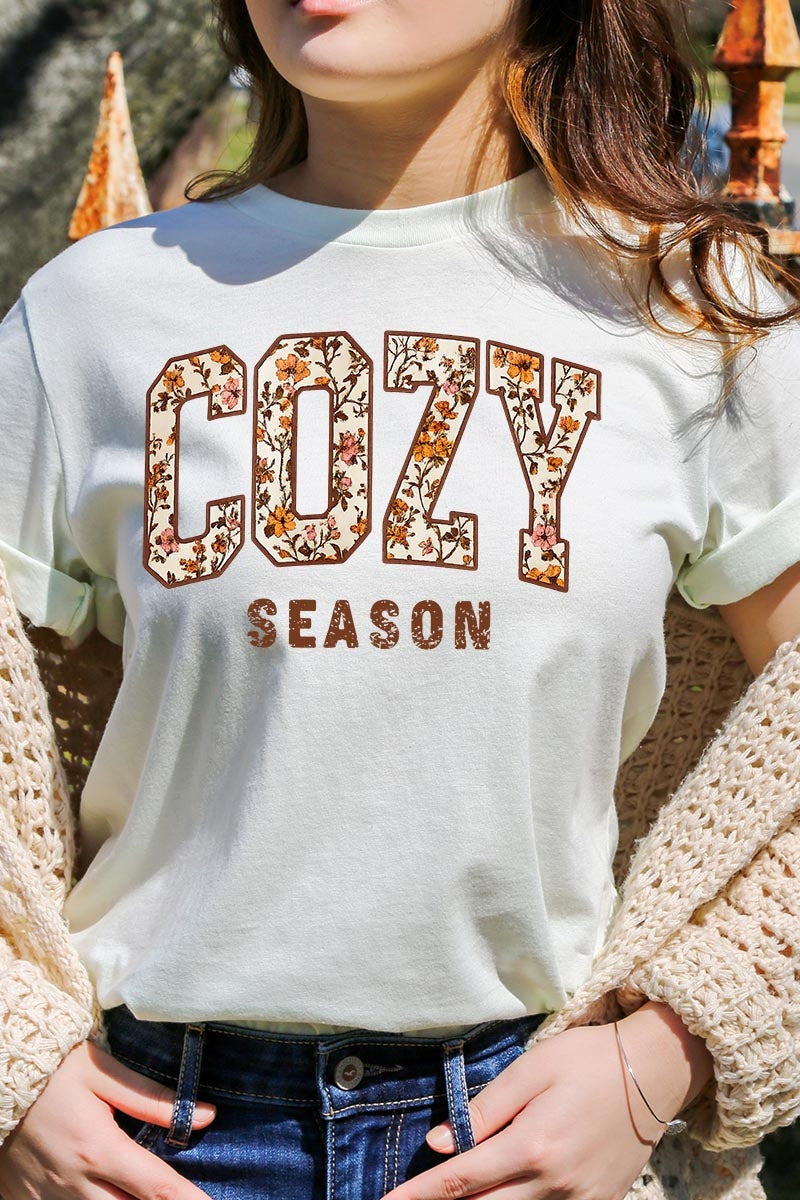 US3001P-E3082 Cozy Season Graphic Plus Tee $16