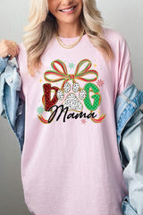 5000-E3194 Dog Mama Christmas Paw Graphic Heavy Cotton Tee $9