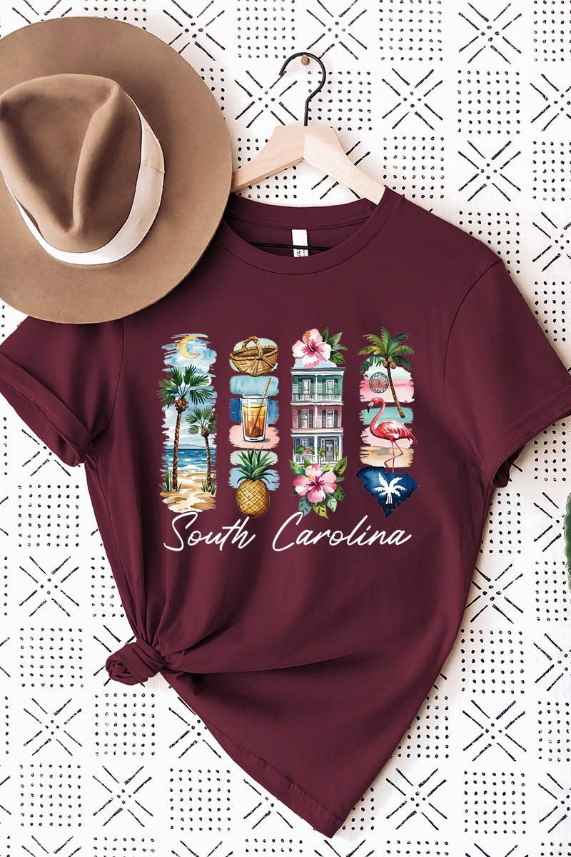 US3001P-E3061SC South Carolina State Brushstroke Graphic Plus Tee $16