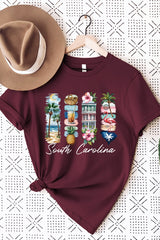 US3001P-E3061SC South Carolina State Brushstroke Graphic Plus Tee $16
