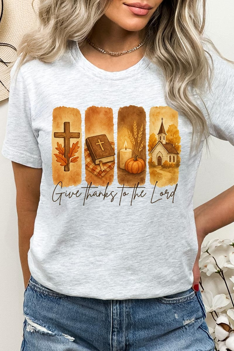 US3001P-E3169 Give Thanks To The Lord Graphic Plus Tee $16