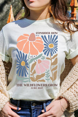 US3001P-E3067 Consider the Wildflowers Graphic Plus Tee $16