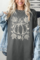 5000P-E3162 Fall Pumpkin Graphic Plus Heavy Cotton Tee $12.75