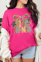 5000P-E3154 Give Thanks Bow Graphic Plus Heavy Cotton Tee $12.75