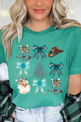 US3001P-E3180 Western Christmas Graphic Plus Tee $16