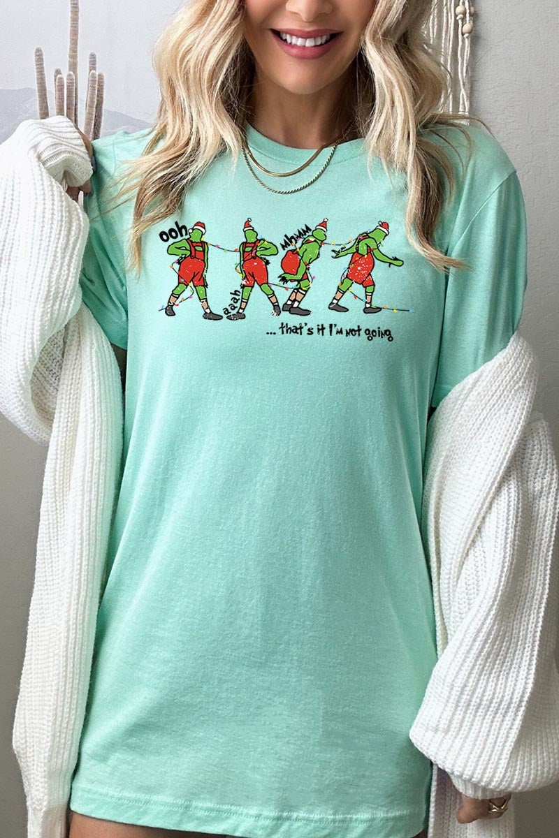 US3001-E3203 Grinch Dance Funny Christmas Graphic Tee $12.5