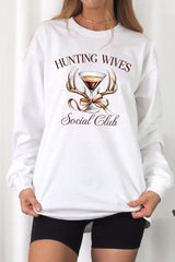 UL240P-E3191 Hunting Wives Social Club Graphic Plus Long Sleeve Tee $17