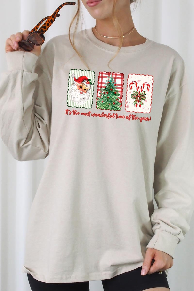 UL240-E3201 Most Wonderful Time Graphic Long Sleeve Tee $13.75