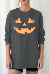 UL240P-E3148 Cute Pumpkin Halloween Plus Long Sleeve Tee $17
